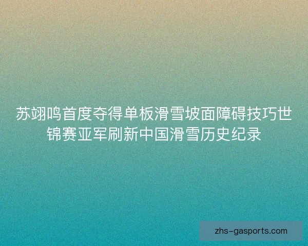 苏翊鸣首度夺得单板滑雪坡面障碍技巧世锦赛亚军刷新中国滑雪历史纪录 苏翊鸣首度夺得单板滑雪坡面障碍技巧世锦赛亚军刷新中国滑雪历史纪录