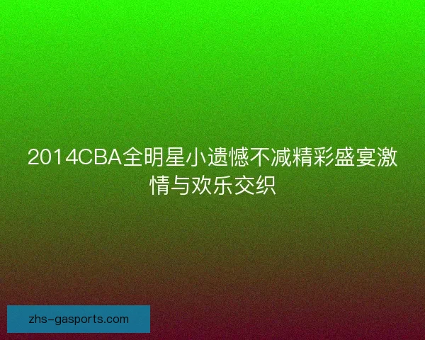 2014CBA全明星小遗憾不减精彩盛宴激情与欢乐交织 2014CBA全明星小遗憾不减精彩盛宴激情与欢乐交织