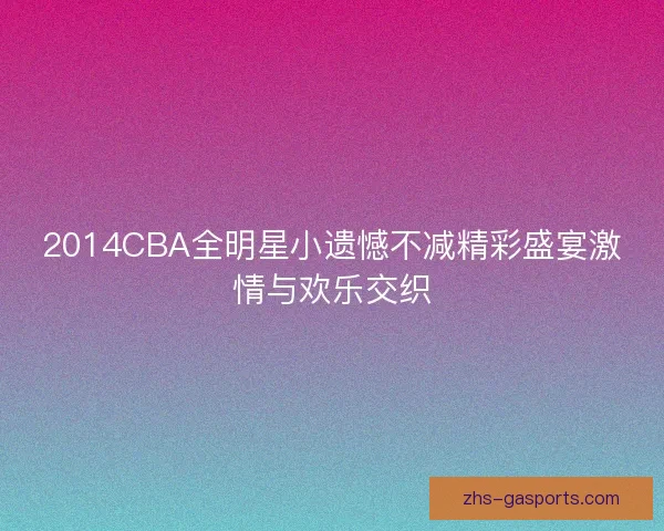2014CBA全明星小遗憾不减精彩盛宴激情与欢乐交织