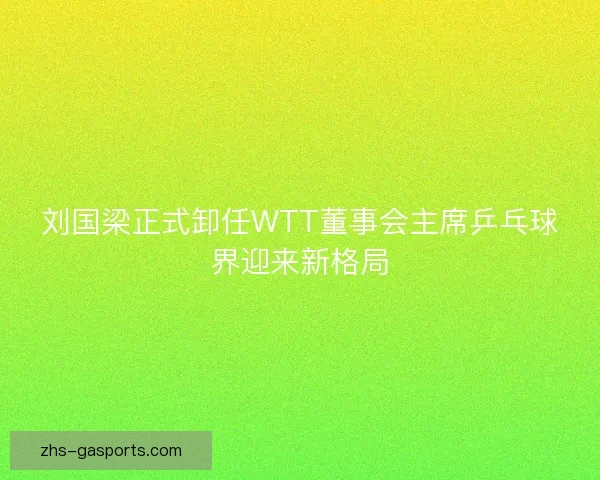 刘国梁正式卸任WTT董事会主席乒乓球界迎来新格局