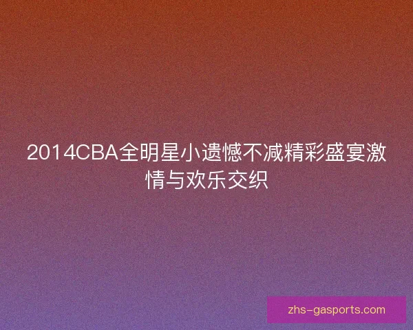 2014CBA全明星小遗憾不减精彩盛宴激情与欢乐交织